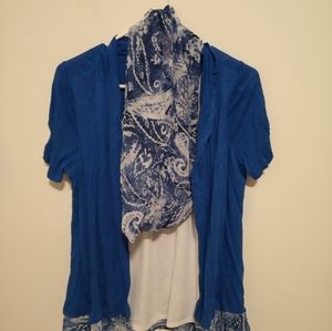 Notations Women's Top with Scarf Set